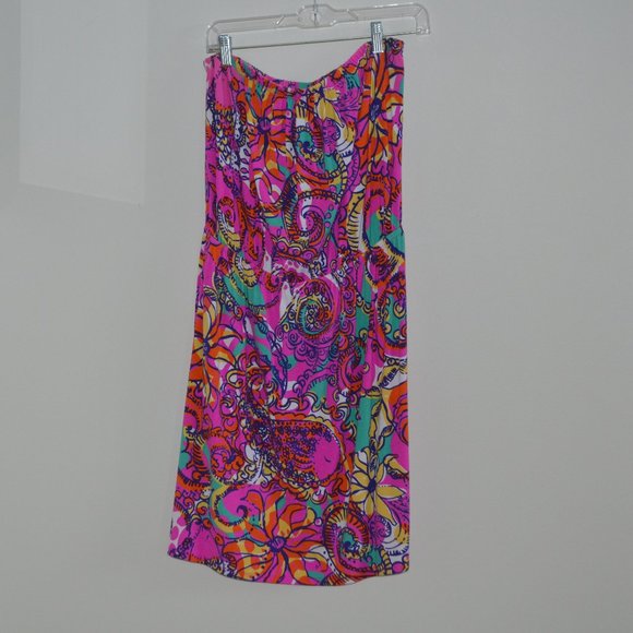 Lilly Pulitzer Strapless Floral Sundress in Size L